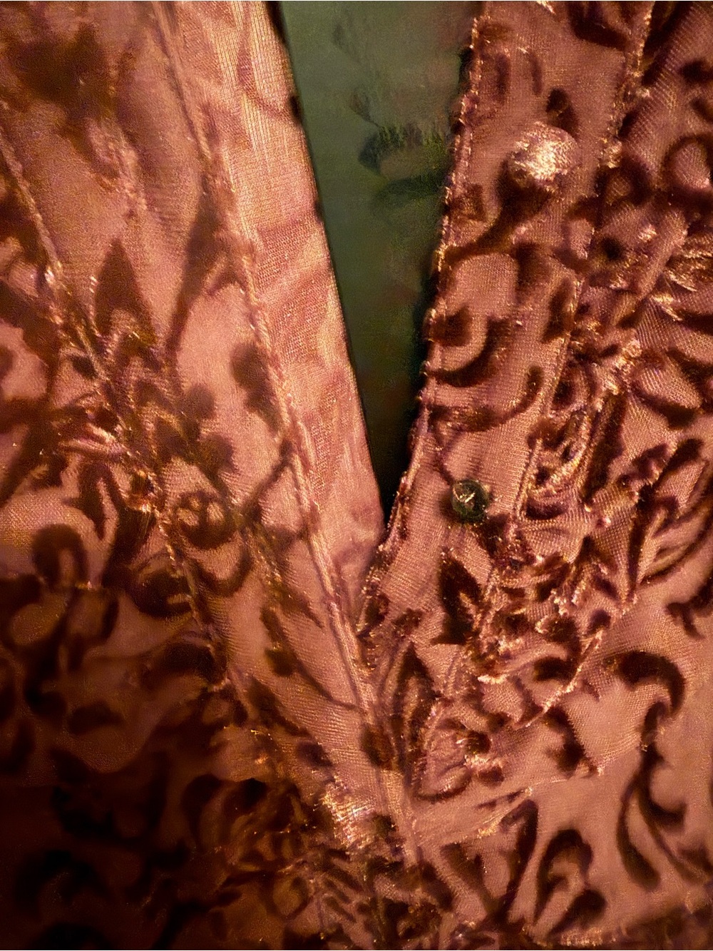 Killstar Burgundy Flocked Velvet Button-Down Shirt - Picture 2 of 3